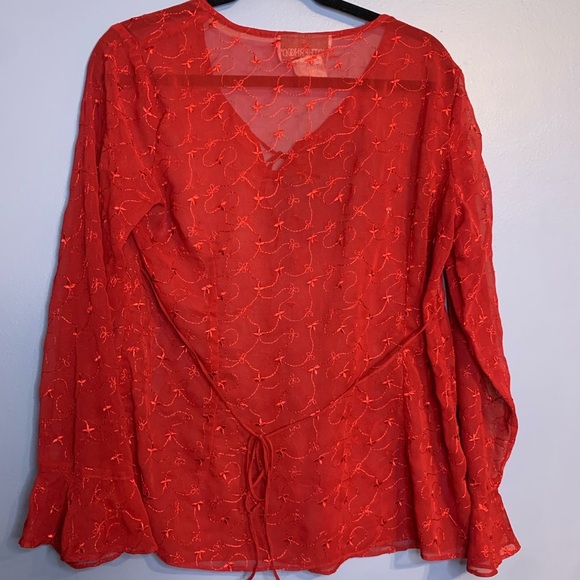 Motherhood Red Embroidered Blouse - Size Medium - Picture 2 of 3